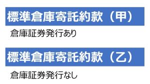 倉庫寄託約款(甲・乙)